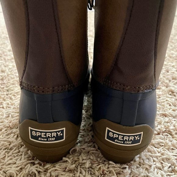 Sperry Women’s Syren Gulf Waterproof Lace Up Duck Boots Tan Navy, Size 10 - Picture 4 of 12